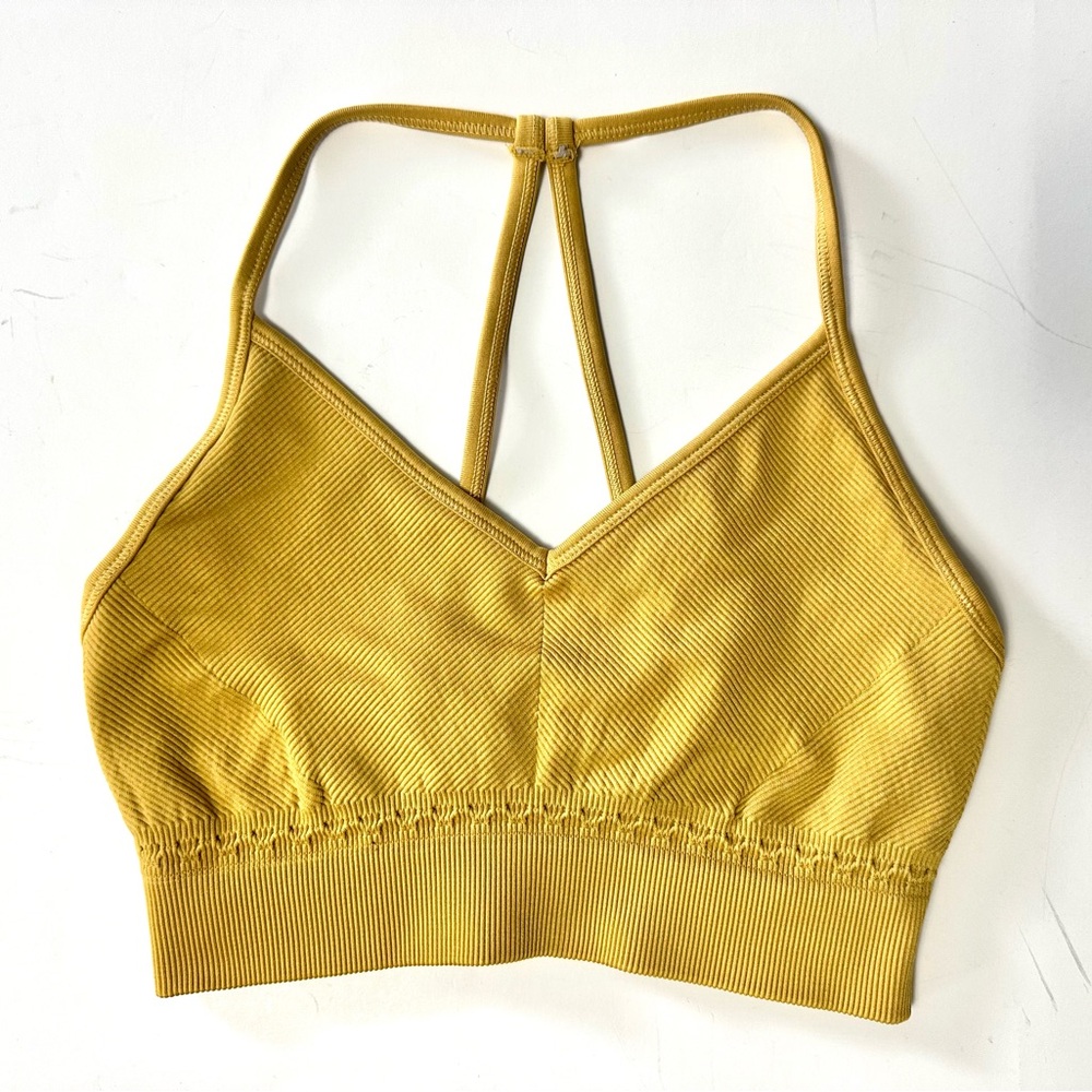 GymShark Yellow Studio Seamless Sports Bra S